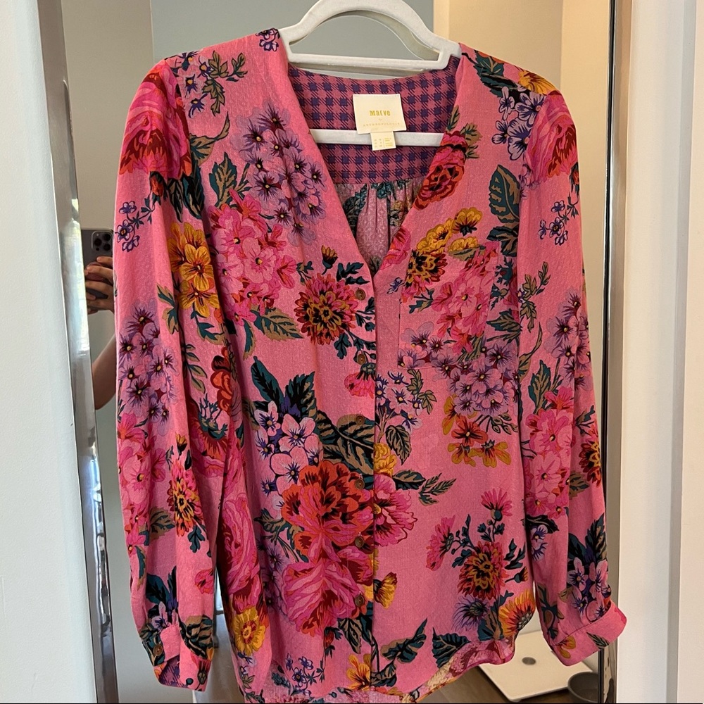 Anthropologie Maeve floral blouse